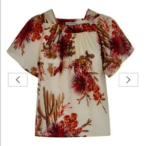 NWT Whistle Cactus Square Neck Blouse